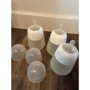 Nanobebe Flexy Silicone Bottles, 3-Pack, clear , 9oz with caps / lids